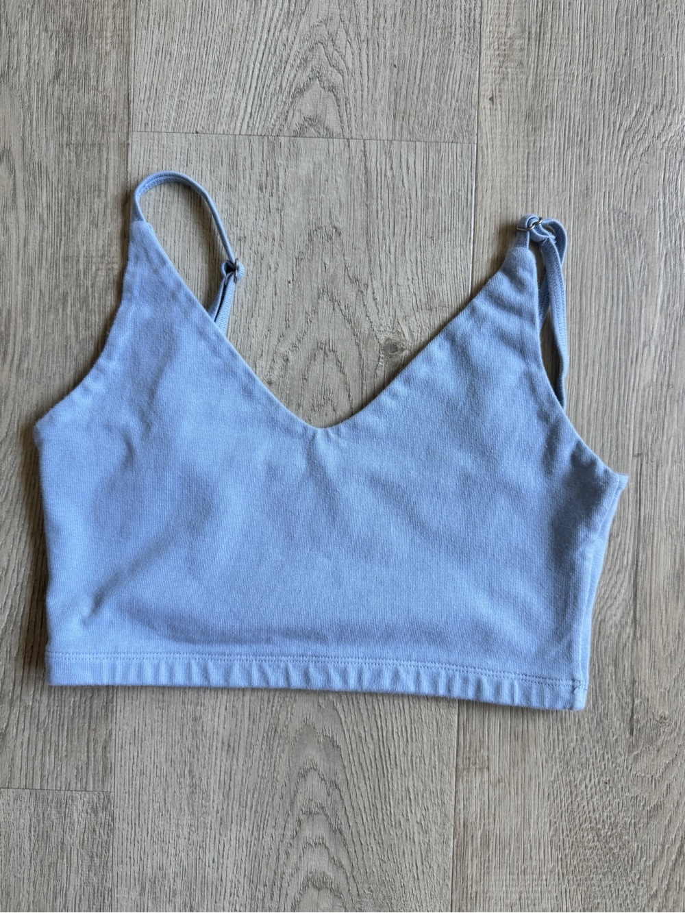 Brandy Melville Light Blue V-Neck Cropped Tank Top